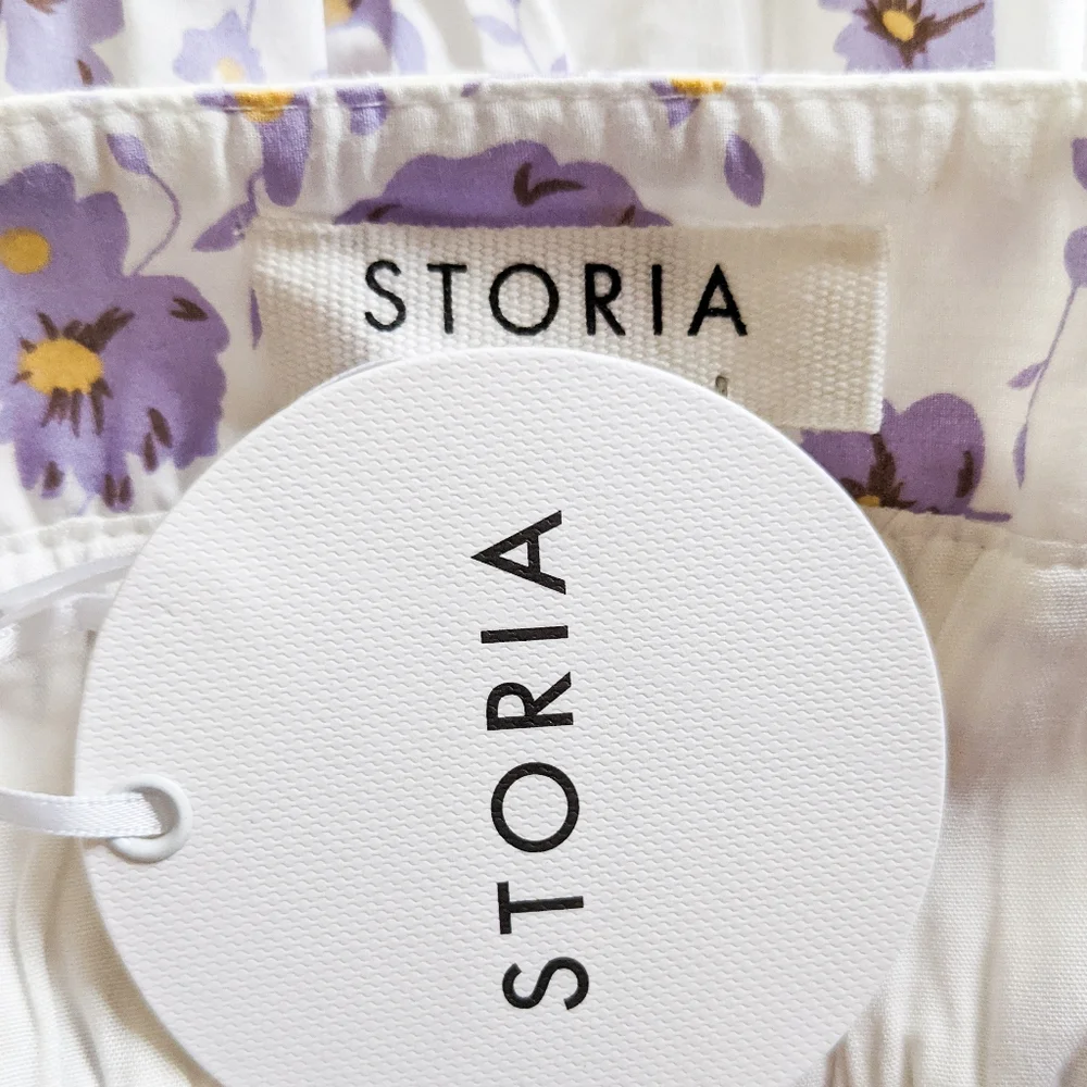NWT Storia Floral Tie Strap Tank Top, Size Medium - Picture 4 of 6
